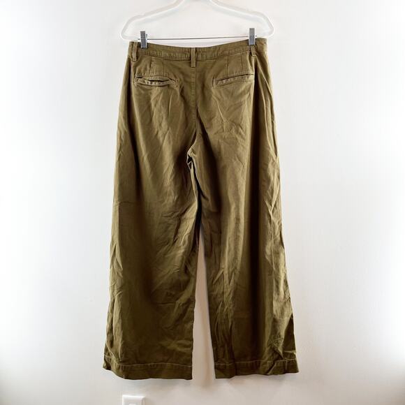 L'Agence Jayce High Rise Pleated Chino Wide Leg Pants Green 29 / 8 - Picture 6 of 11